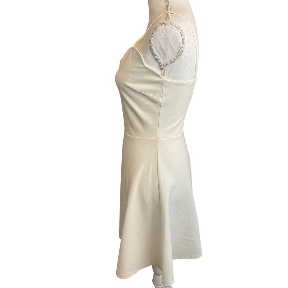 LOVE...ADY Creamy White Scallop Front Fit & Flare Skater Mini Dress. S - Picture 5 of 12